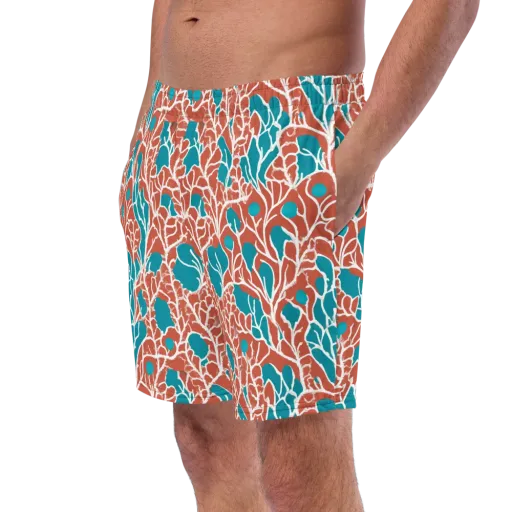 Teal Tangle on a Swim Trunks