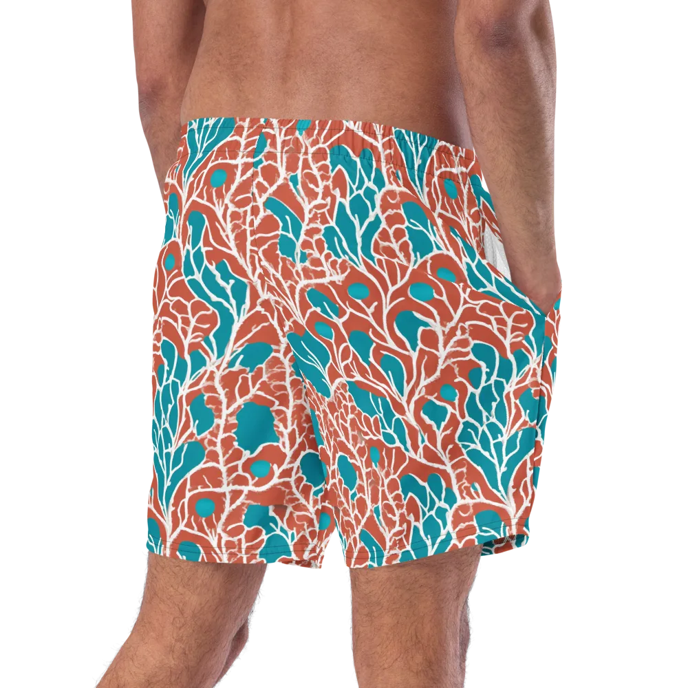 Teal Tangle on Swim Trunks — Right Back