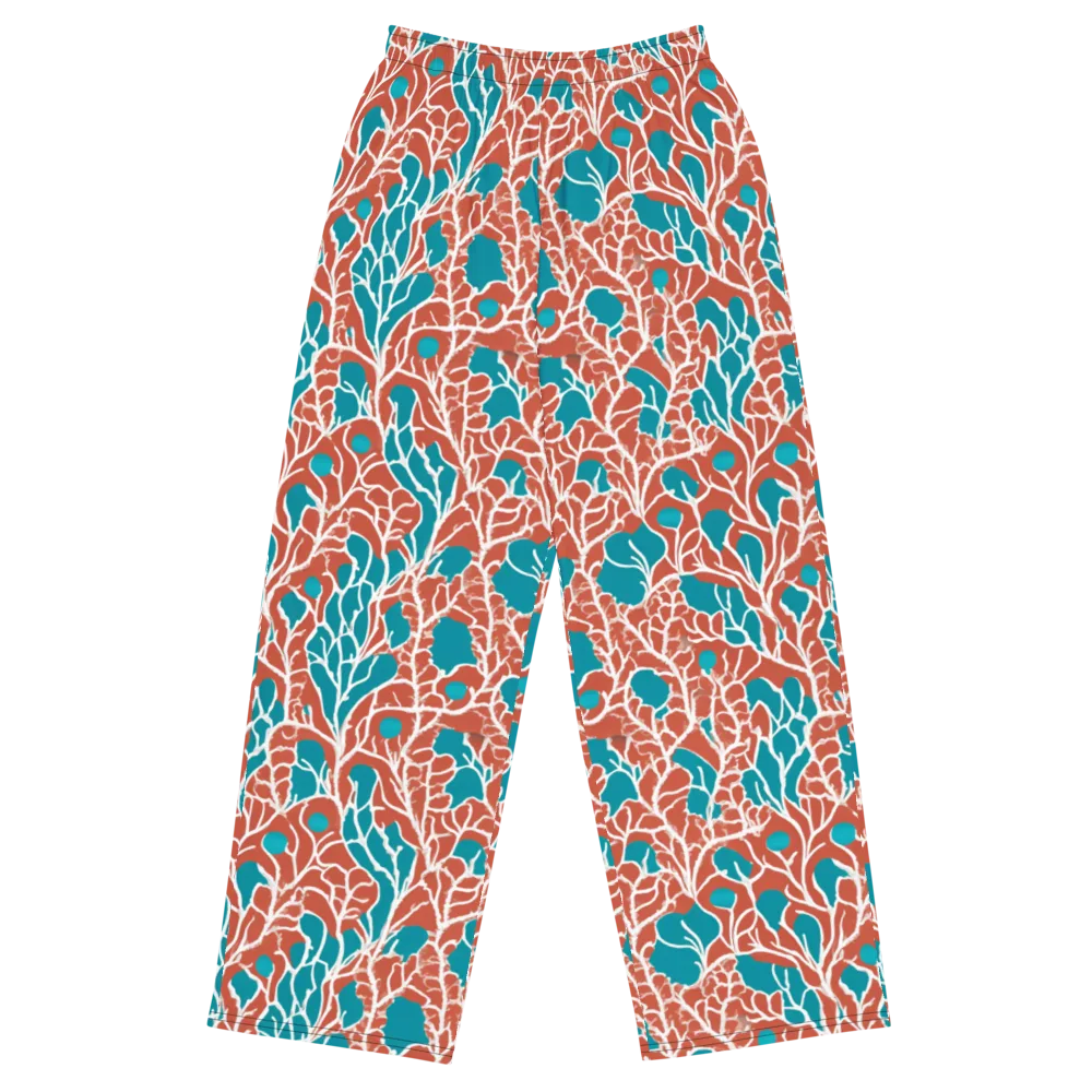 Teal Tangle on Wide-Leg Pants — Front