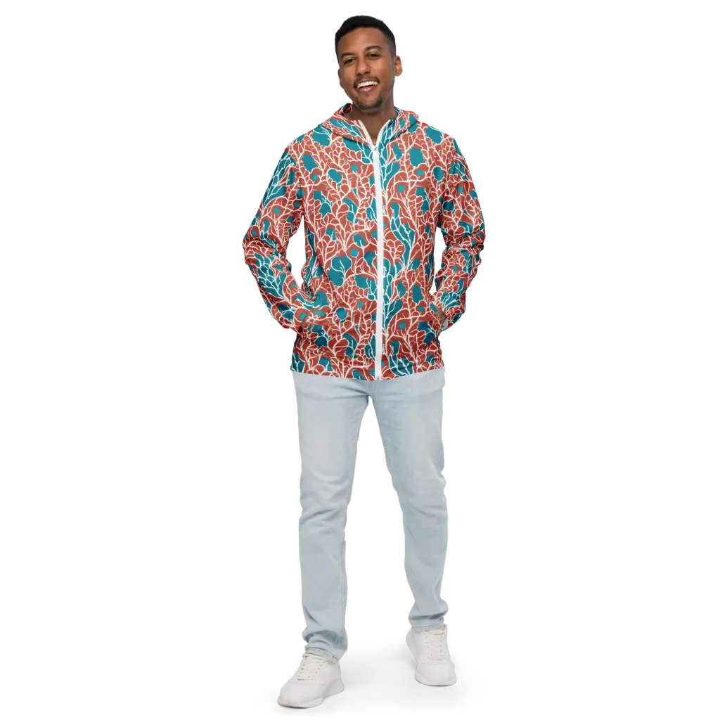 Teal Tangle on Men's Windbreaker — Front