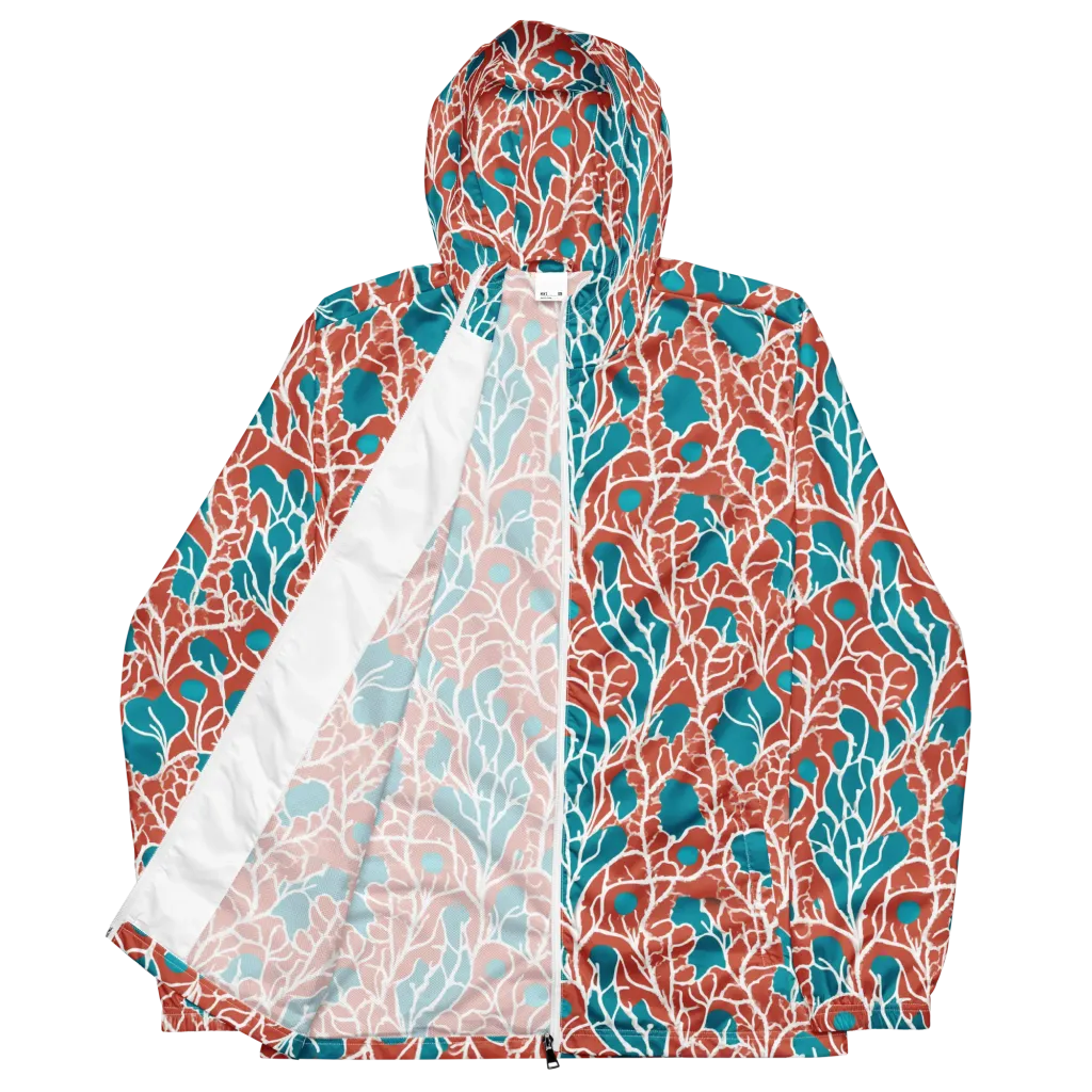 Teal Tangle on Men's Windbreaker — Front