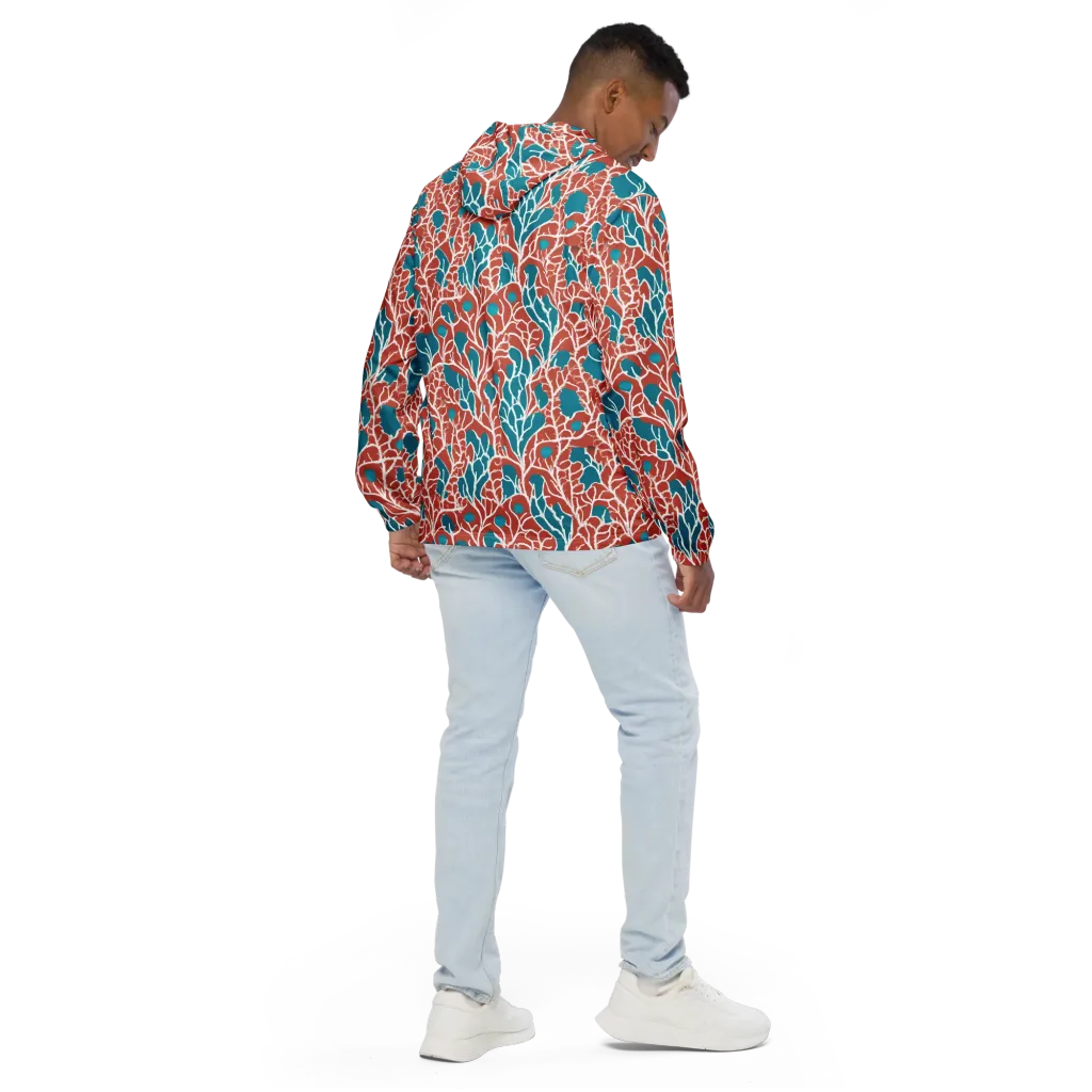 Teal Tangle on Men's Windbreaker — Back