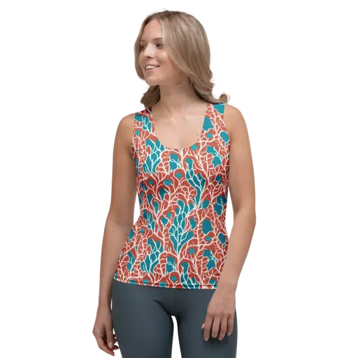 Teal Tangle on a Women's Tank Top