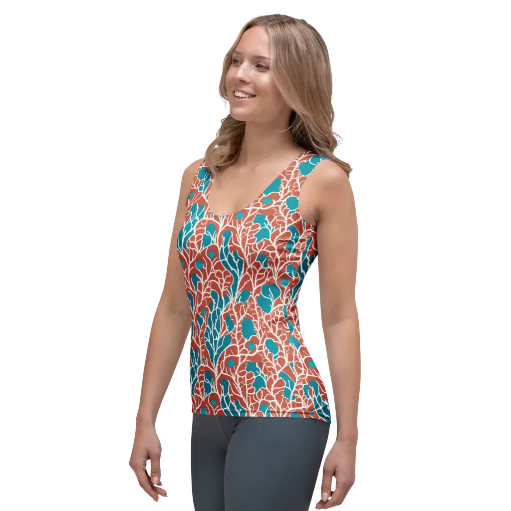 Teal Tangle on Women's Tank Top — Left Front
