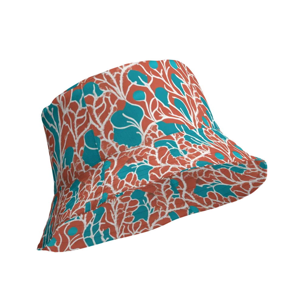 Teal Tangle on Reversible Bucket Hat — Product details Outside