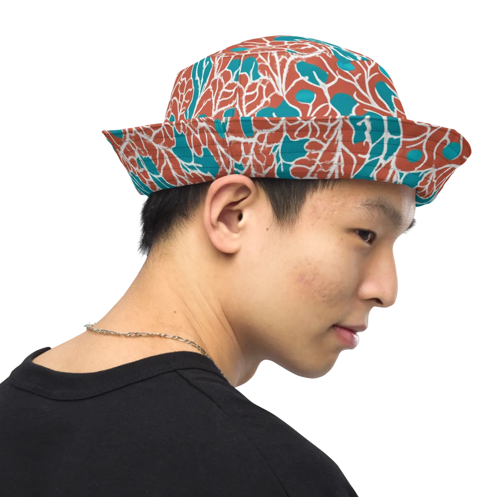Teal Tangle on Reversible Bucket Hat — Right Outside