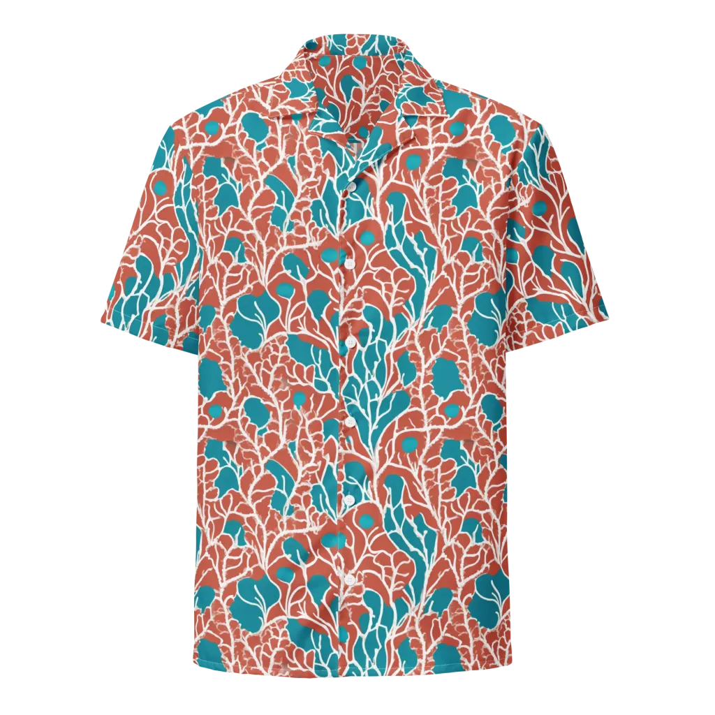 Teal Tangle on Button Shirt — Front