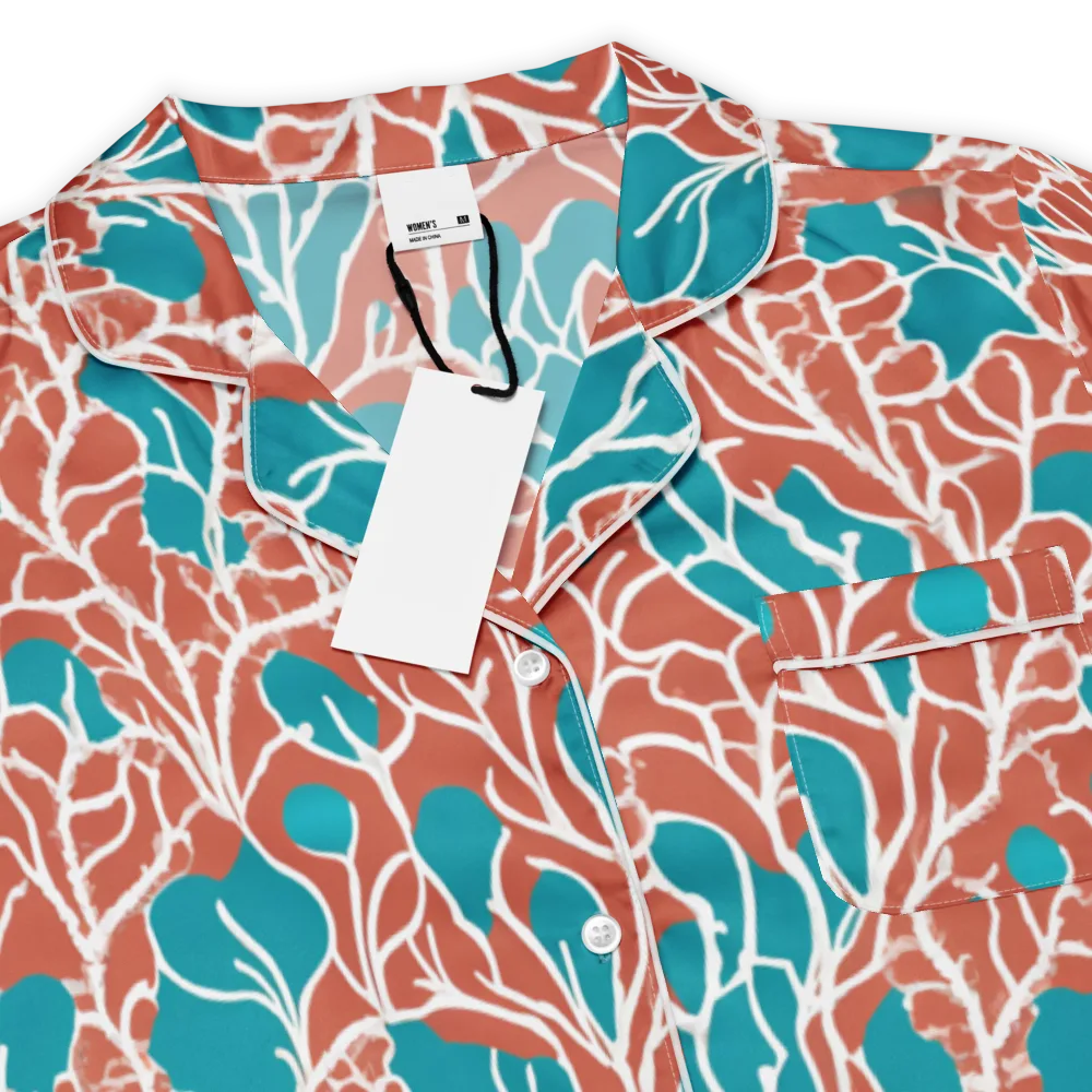 Teal Tangle on Women's Short Sleeve Pajama Top — Product details