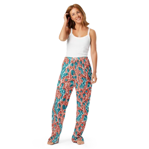 Teal Tangle on a Women's Pajama Pants