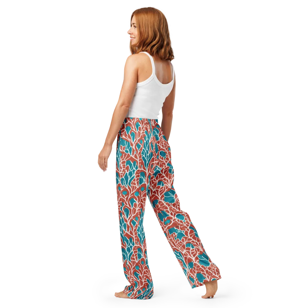 Teal Tangle on Women's Pajama Pants — Back