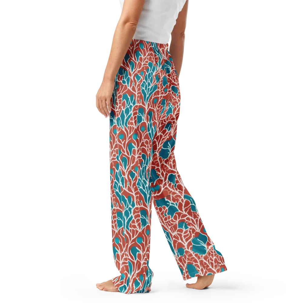 Teal Tangle on Women's Pajama Pants — Left