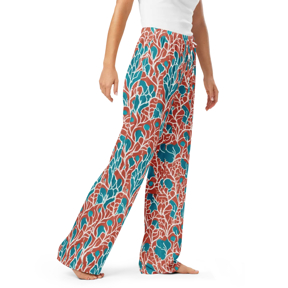 Teal Tangle on Women's Pajama Pants — Right Front