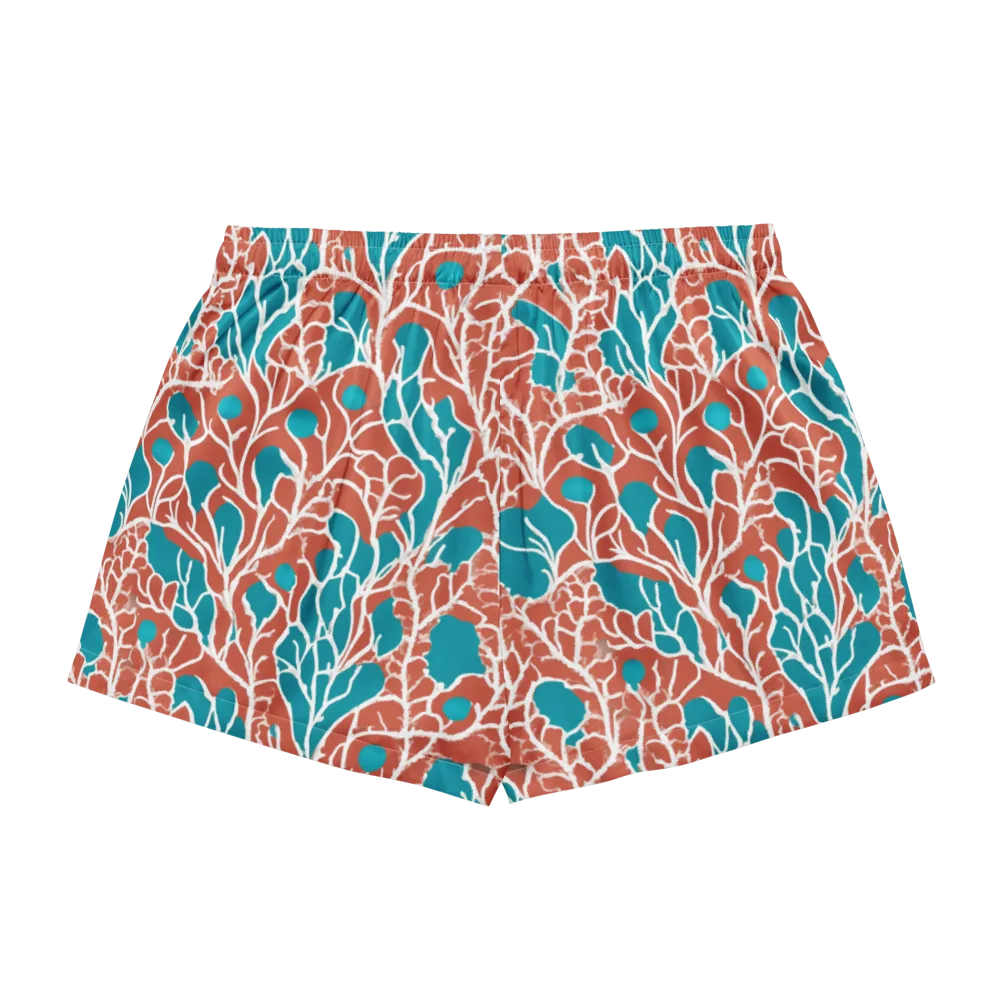 Teal Tangle on Women's Pajama Shorts — Back