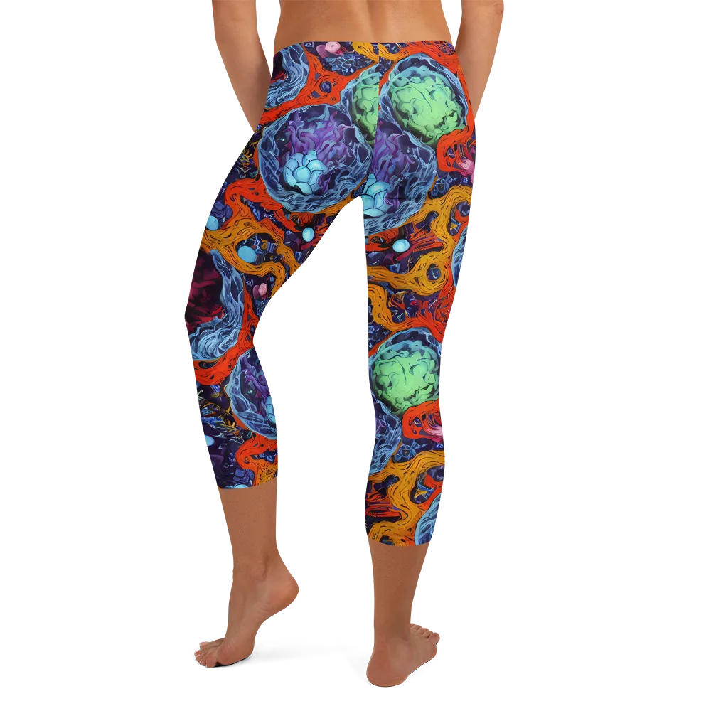Nebula Reef on Capri Leggings — Back