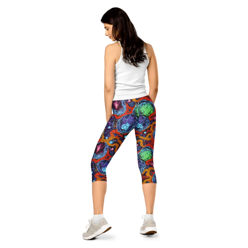 Nebula Reef on Capri Leggings — Back