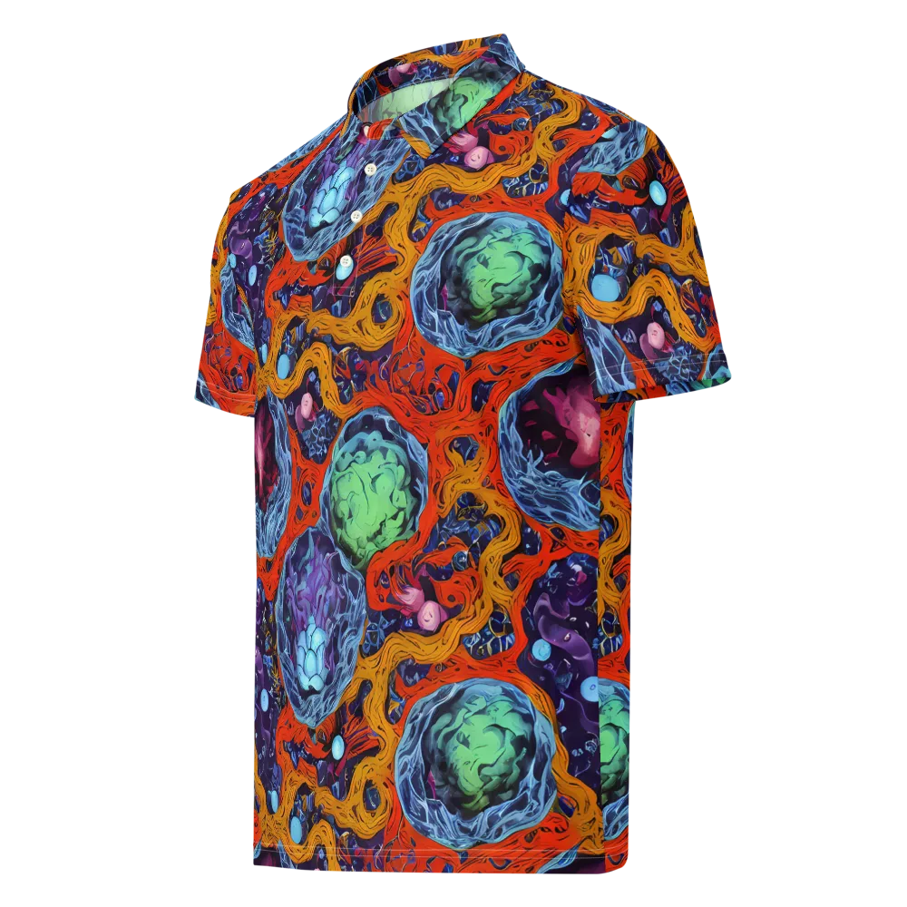 Nebula Reef on Men's Slim Fit Polo Shirt — Left Front