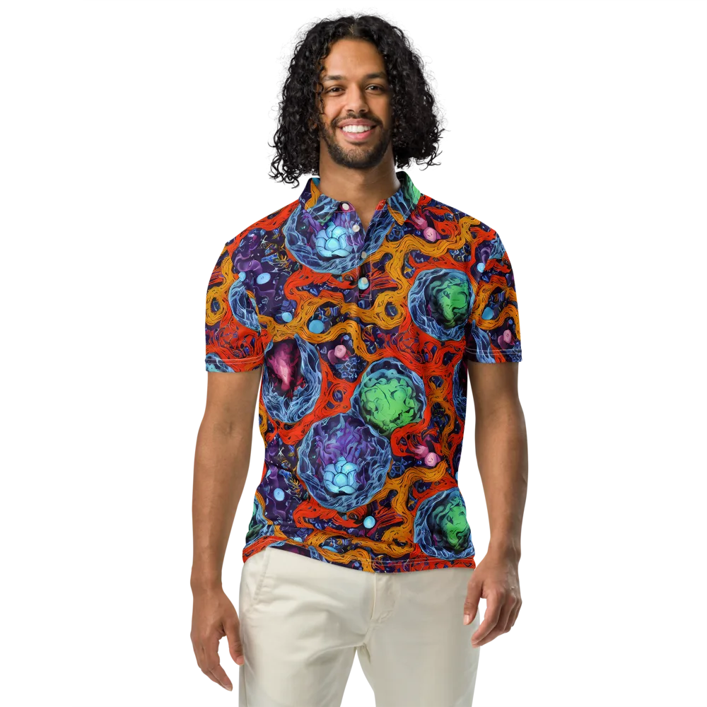 Nebula Reef on Men's Slim Fit Polo Shirt — Front