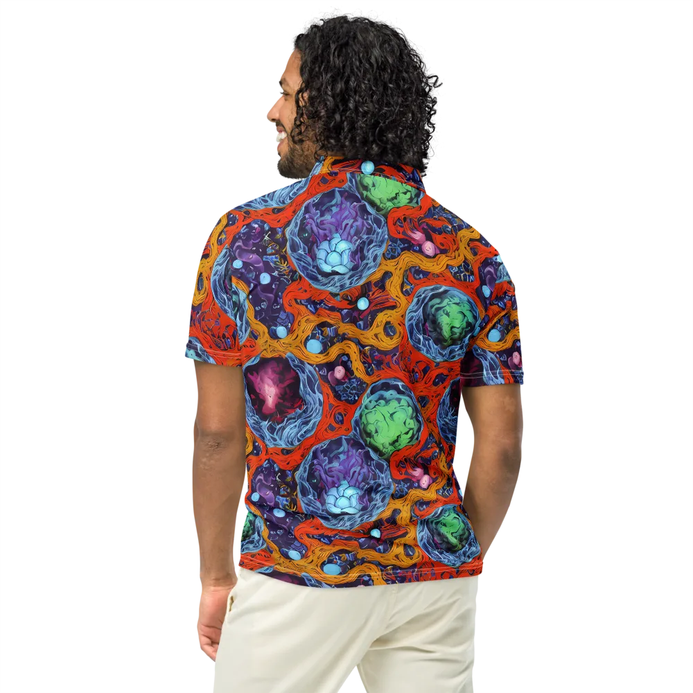 Nebula Reef on Men's Slim Fit Polo Shirt — Back