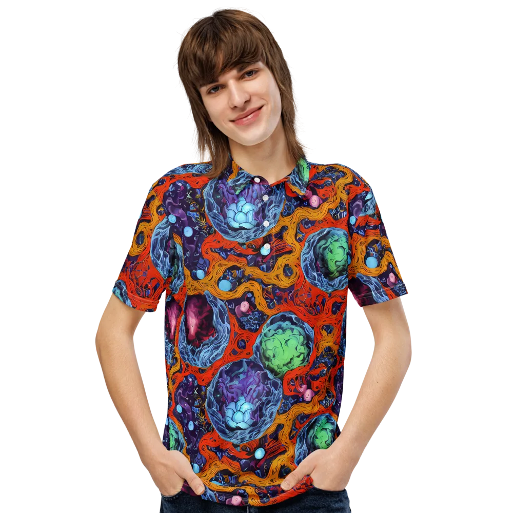 Nebula Reef on Men's Slim Fit Polo Shirt — Front