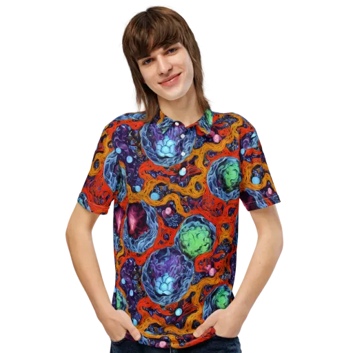 Nebula Reef on a Men's Slim Fit Polo Shirt
