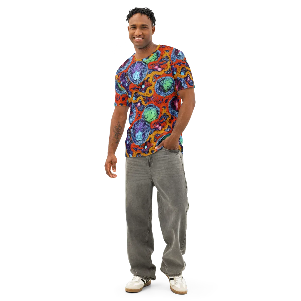 Nebula Reef on Men's Cotton Crew Neck T-Shirt — Front