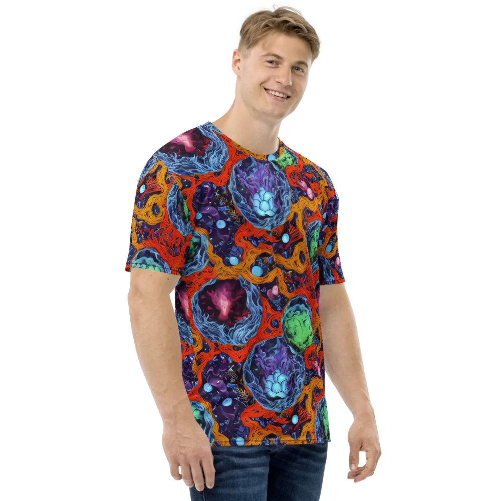Nebula Reef on Men's Crew Neck T-Shirt — Right