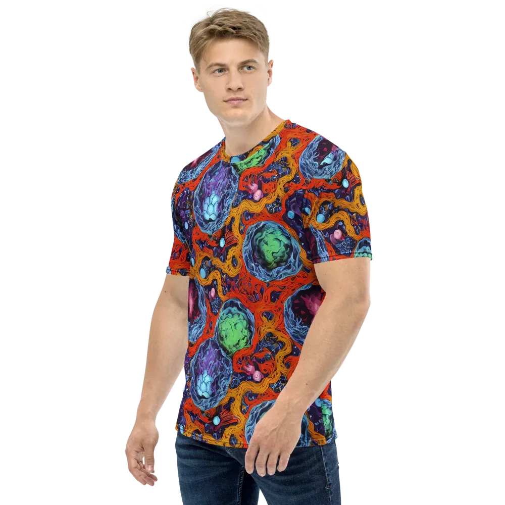 Nebula Reef on Men's Crew Neck T-Shirt — Left
