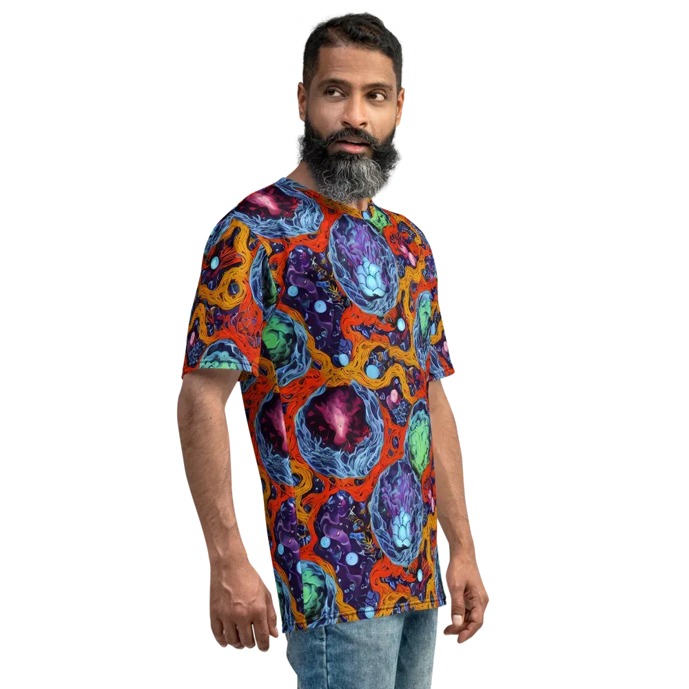 Nebula Reef on Men's Crew Neck T-Shirt — Right