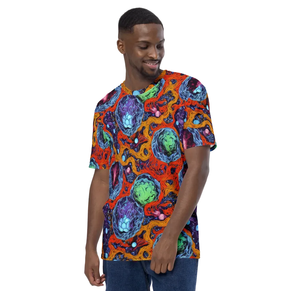 Nebula Reef on Men's Crew Neck T-Shirt — Left