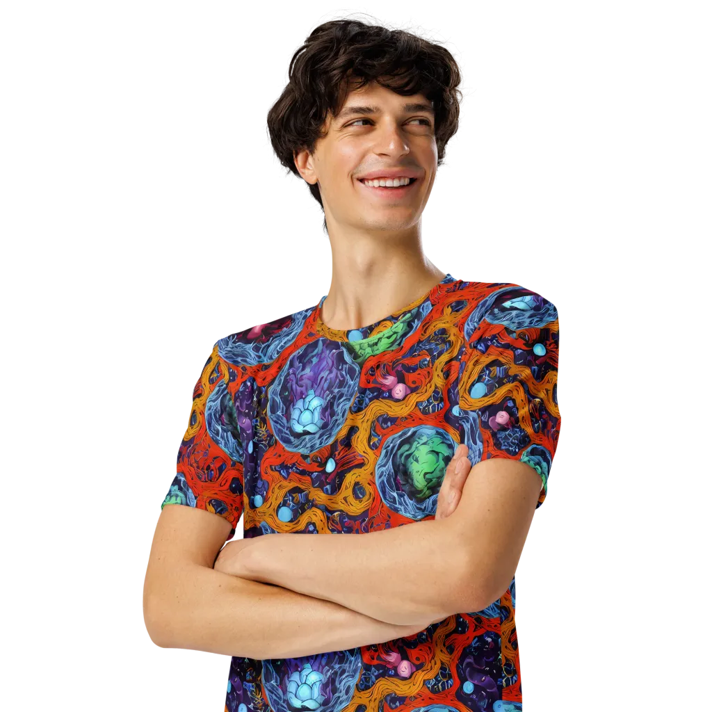 Nebula Reef on Men's Crew Neck T-Shirt — Left Front
