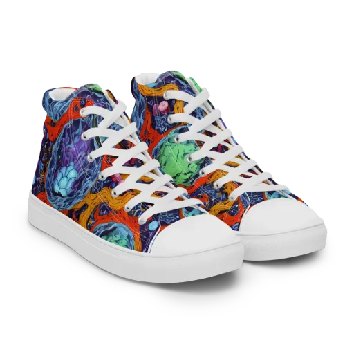 Nebula Reef on a Men's High Top Canvas Shoes
