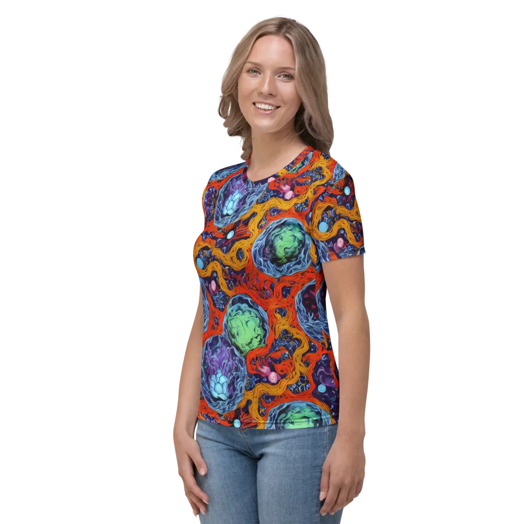 Nebula Reef on Women's Crew Neck T-Shirt — Left