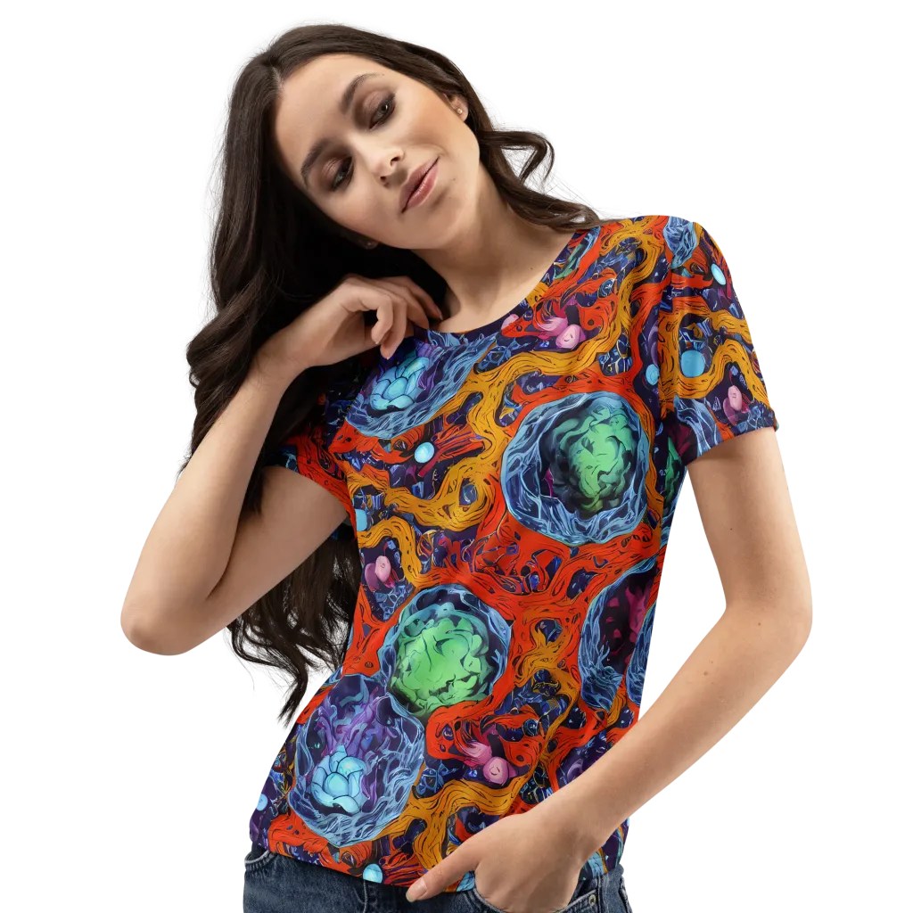 Nebula Reef on Women's Crew Neck T-Shirt — Left Front