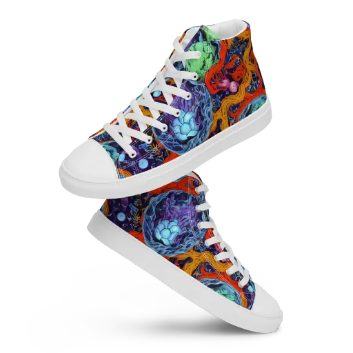 Nebula Reef on a Women's High Top Canvas Shoes