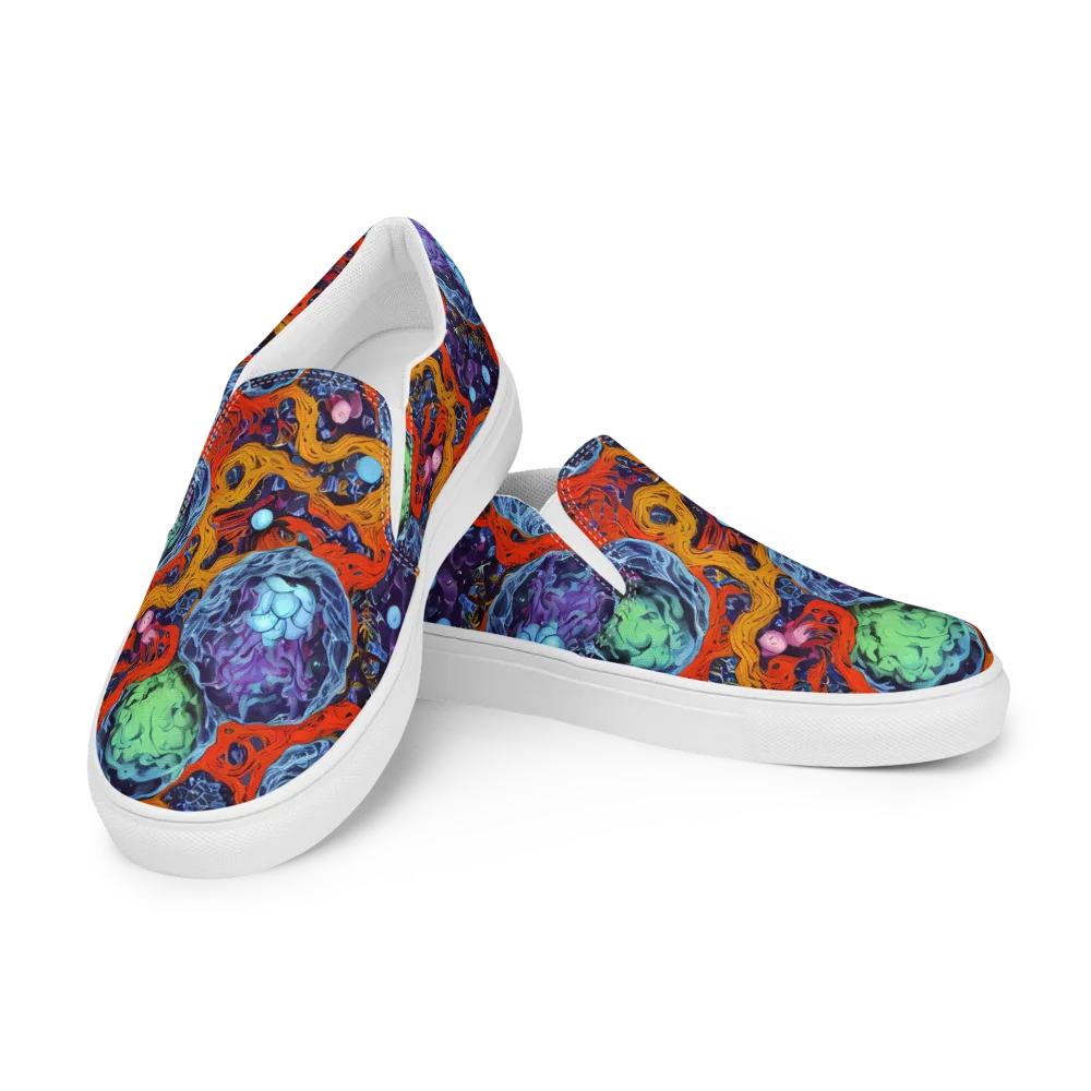 Nebula Reef on Men's Slip-On Canvas Shoes — Left Front
