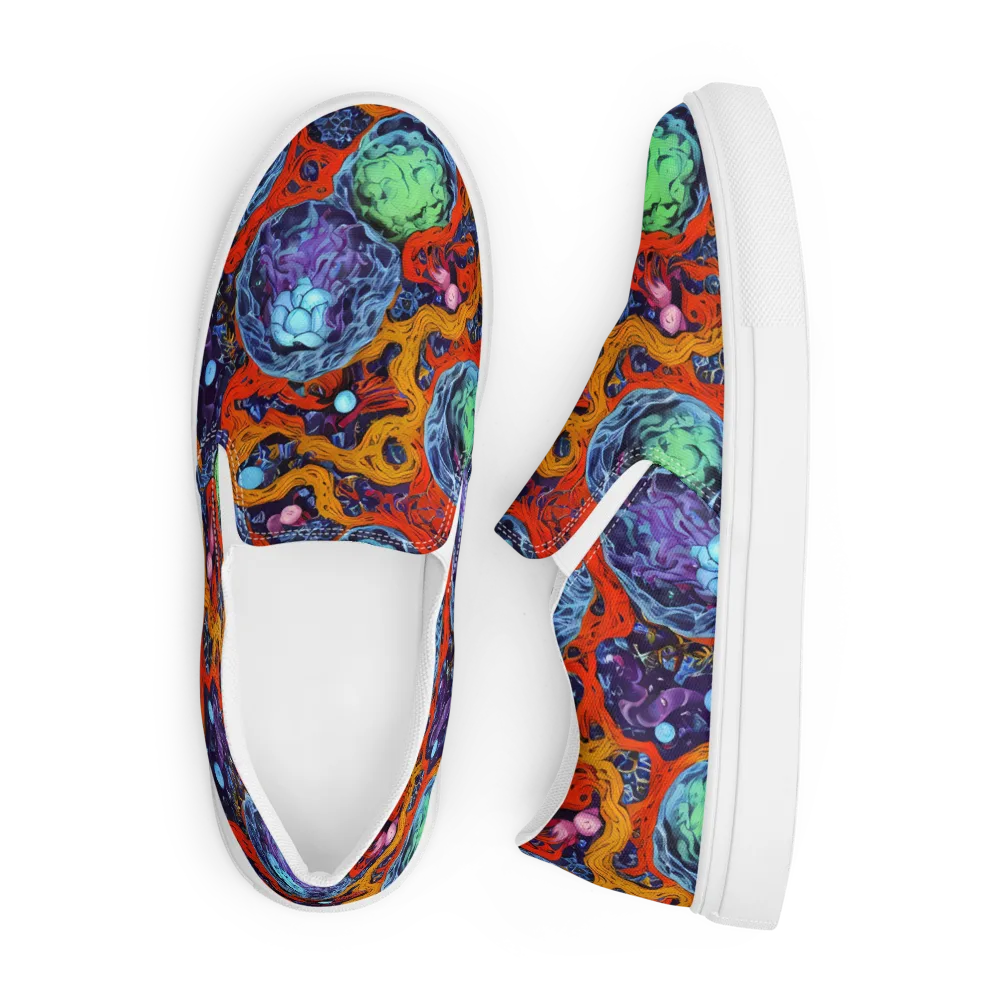 Nebula Reef on Men's Slip-On Canvas Shoes — Front