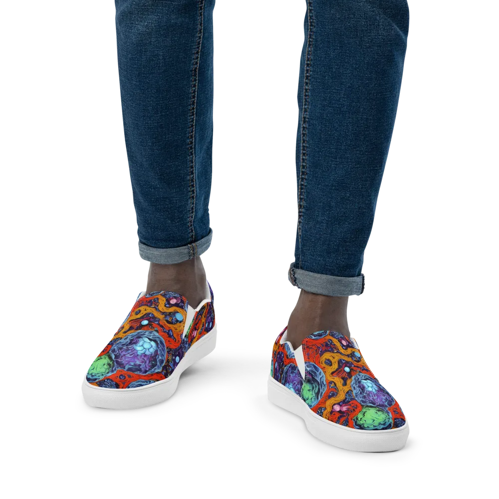Nebula Reef on Men's Slip-On Canvas Shoes — Front