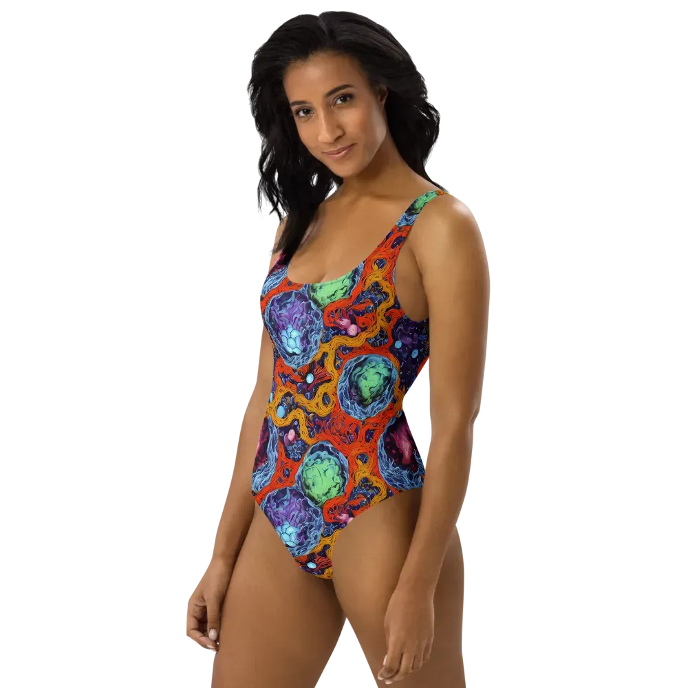Nebula Reef on One-Piece Swimsuit — Left