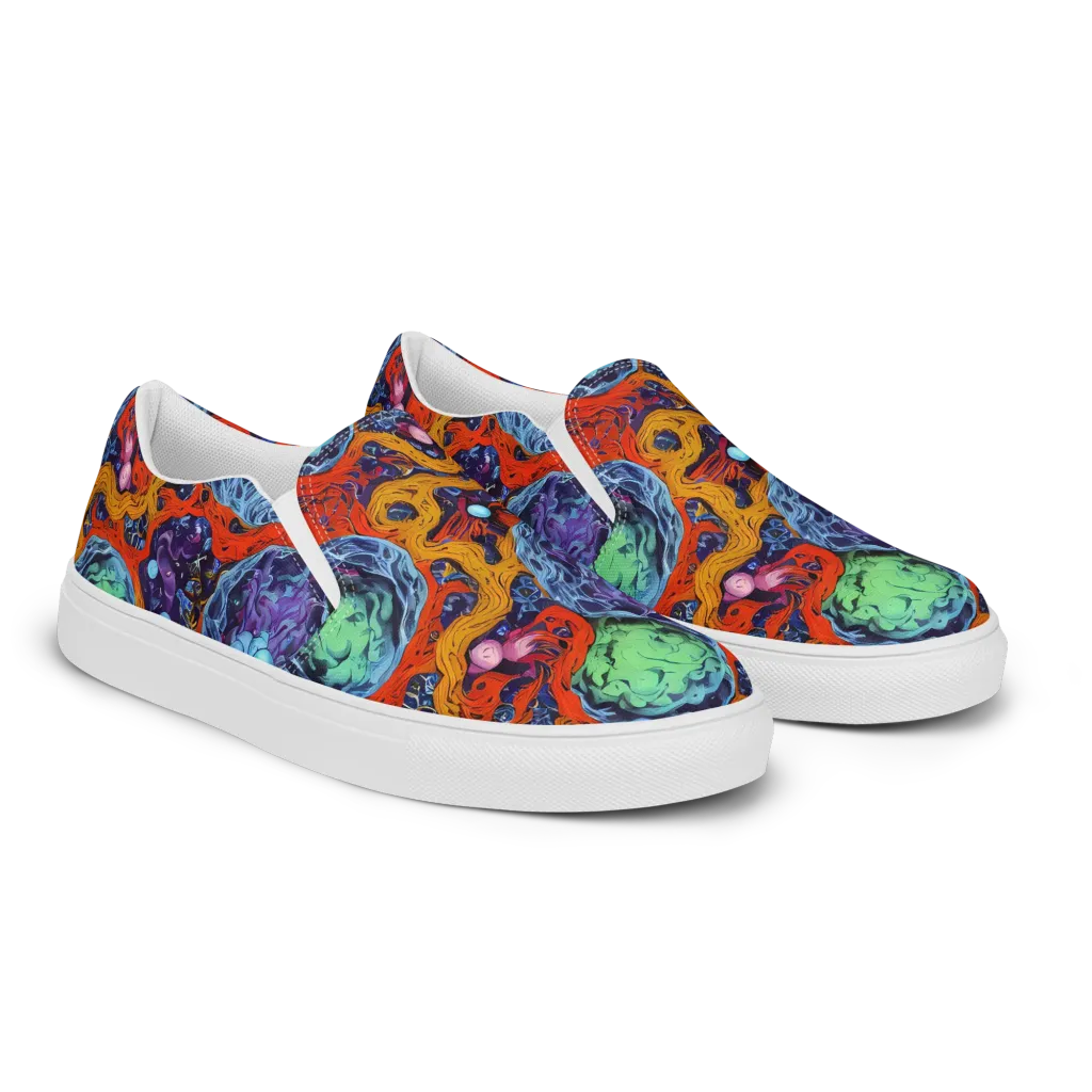Nebula Reef on Women's Slip-On Canvas Shoes — Right Front