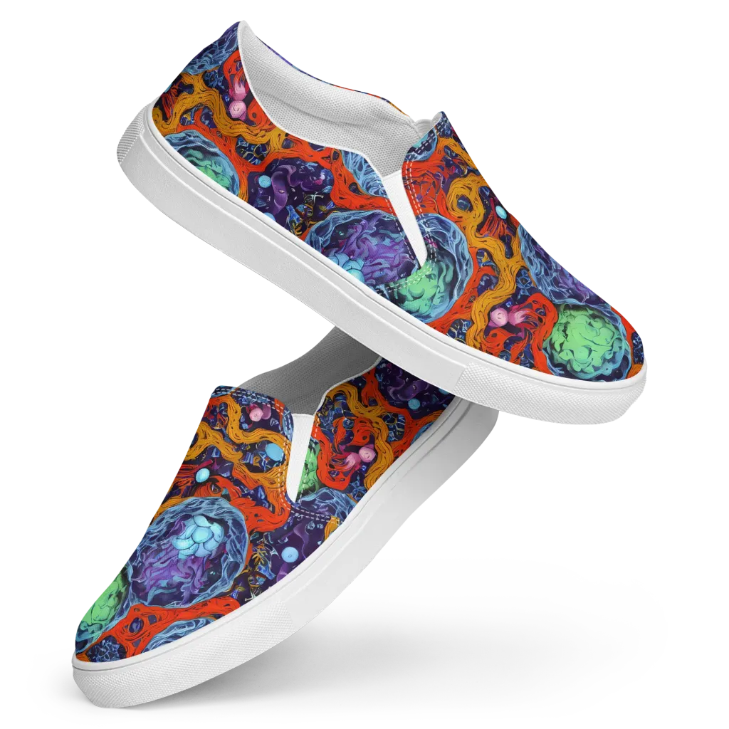 Nebula Reef on Women's Slip-On Canvas Shoes — Front
