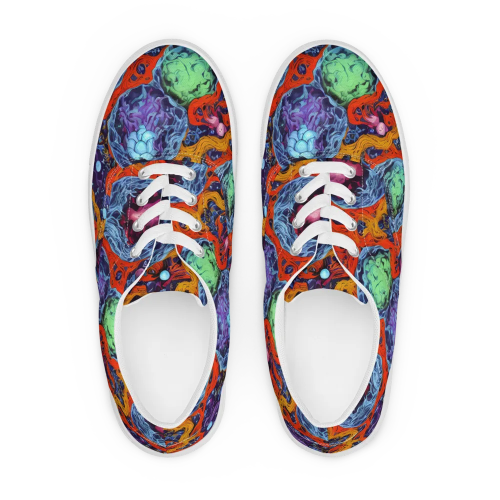 Nebula Reef on Men's Lace-Up Canvas Shoes — Front