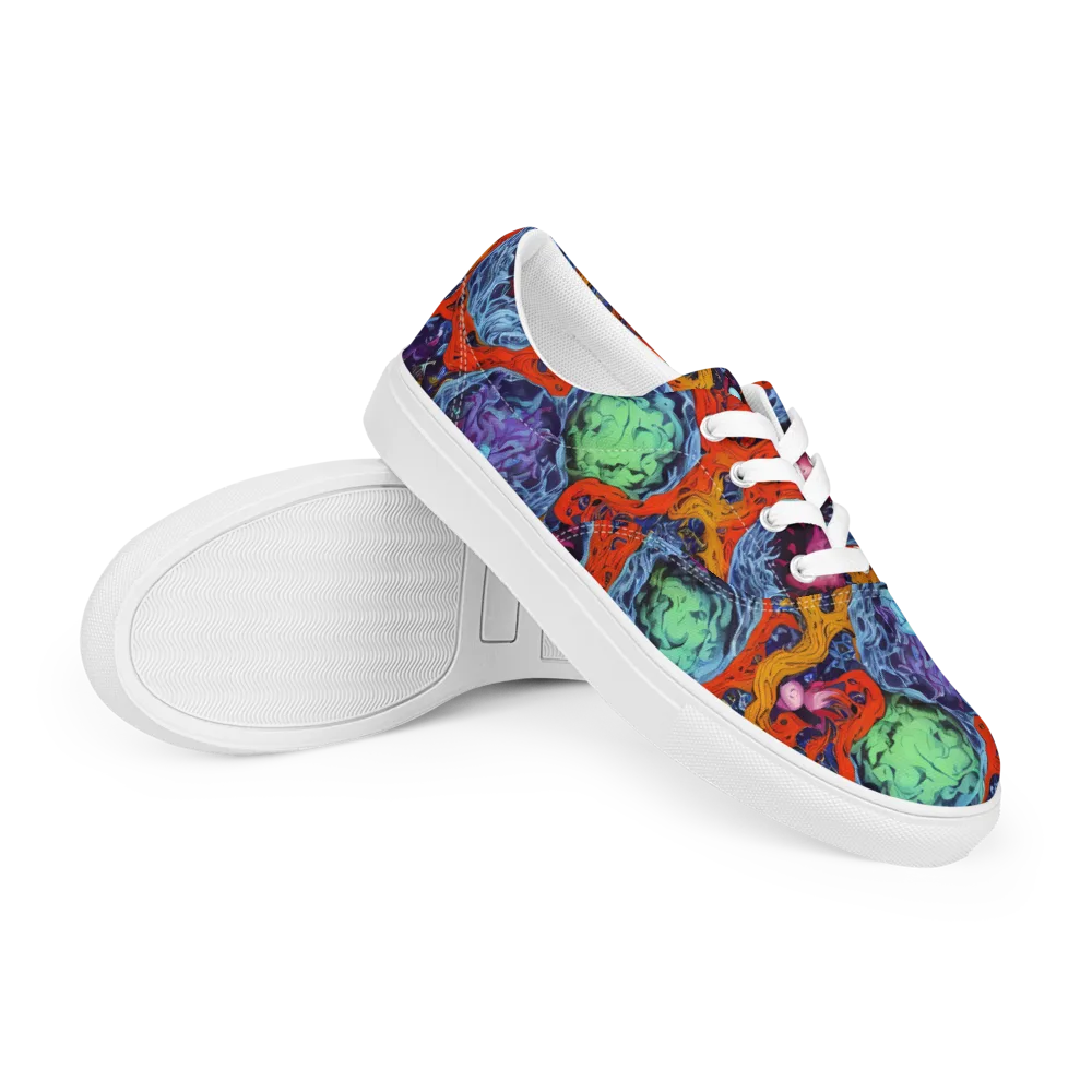 Nebula Reef on Men's Lace-Up Canvas Shoes — Right Front