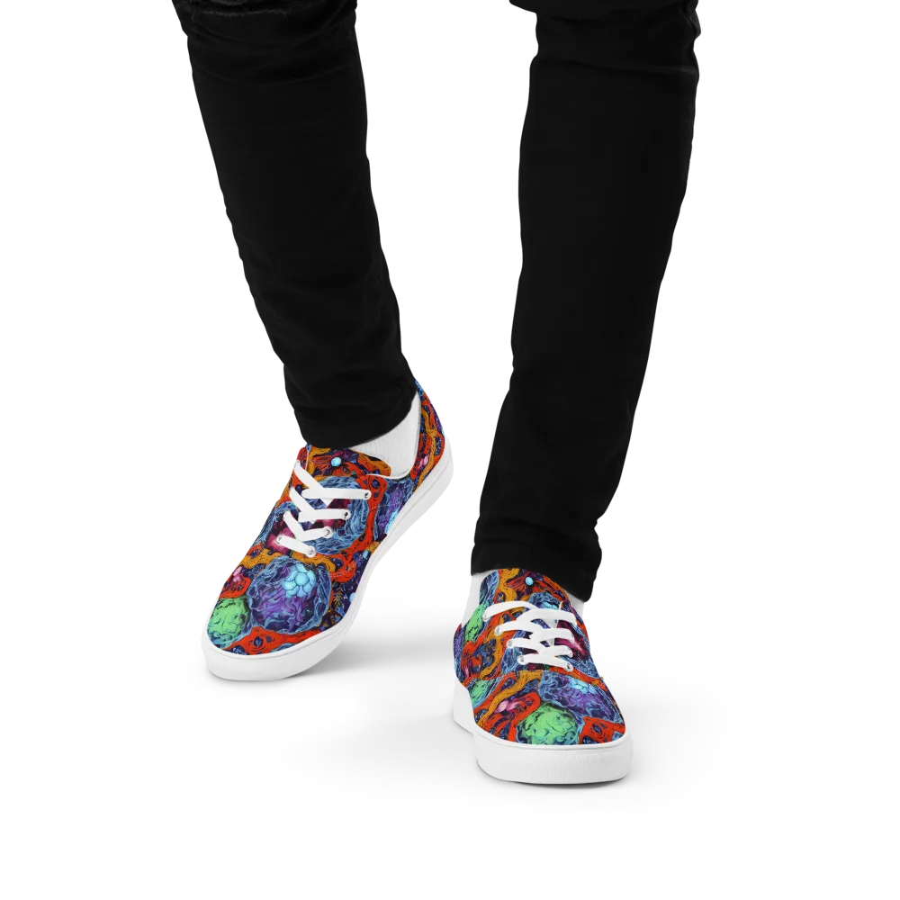 Nebula Reef on Men's Lace-Up Canvas Shoes — Front