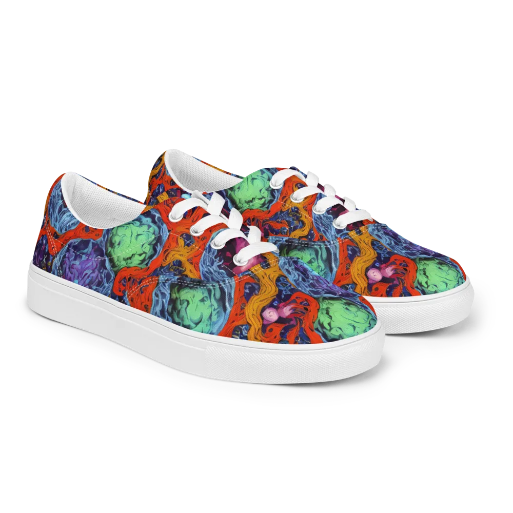 Nebula Reef on Men's Lace-Up Canvas Shoes — Right Front