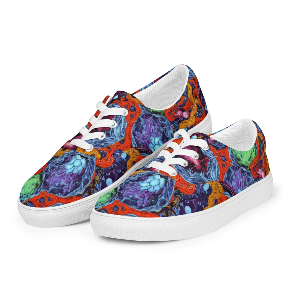 Nebula Reef on Men's Lace-Up Canvas Shoes — Left Front