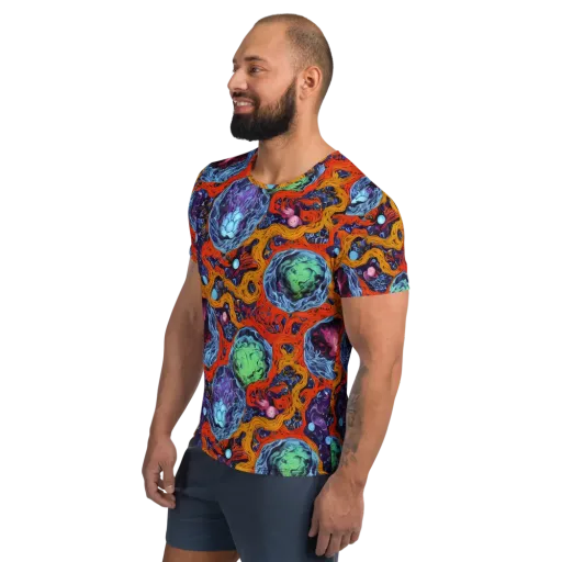Nebula Reef on a Men's Athletic T-Shirt