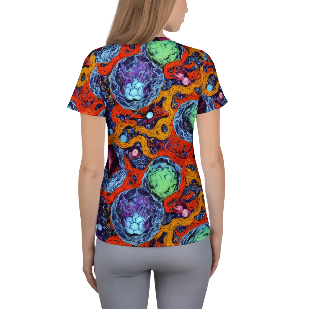 Nebula Reef on Women's Athletic T-Shirt — Back
