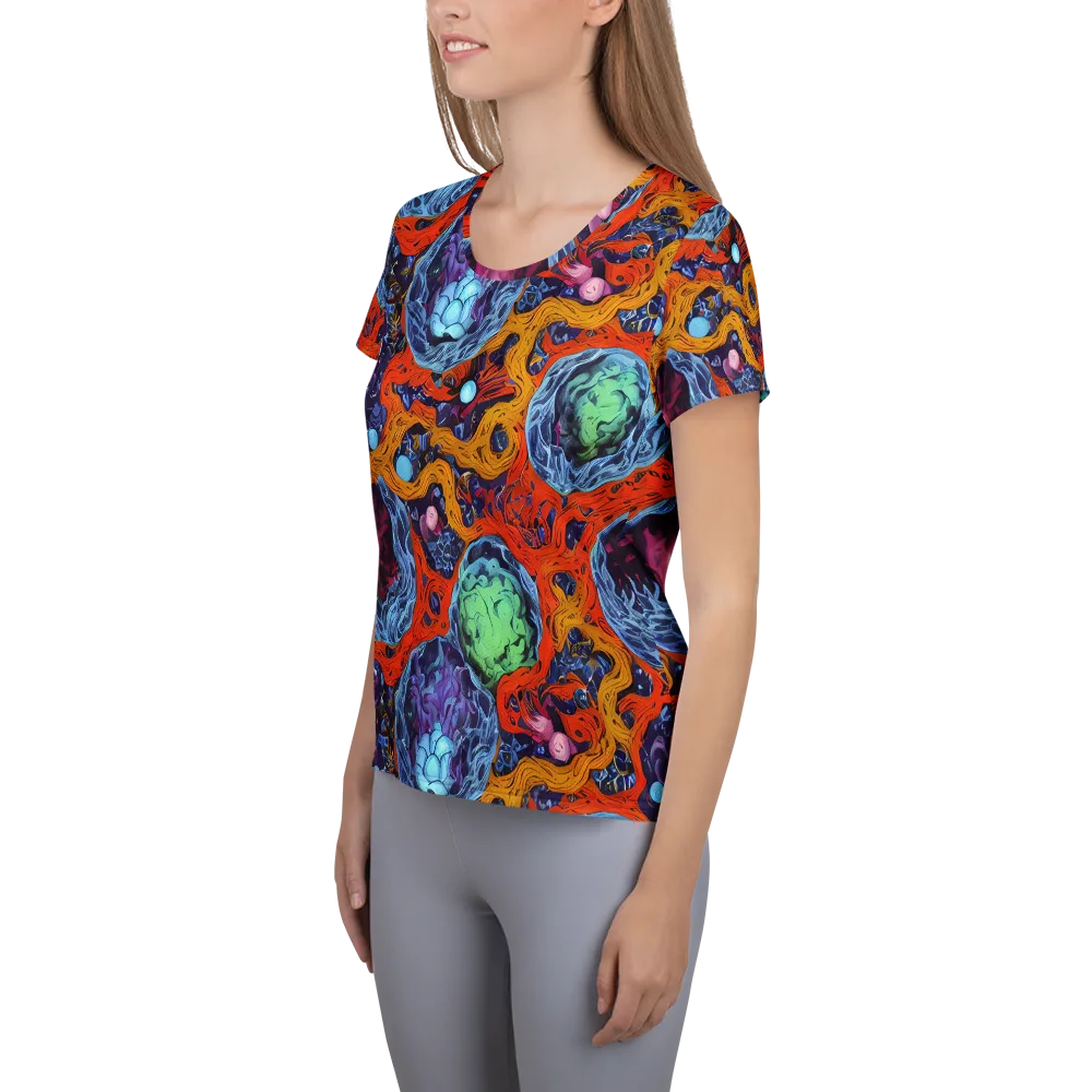 Nebula Reef on Women's Athletic T-Shirt — Left