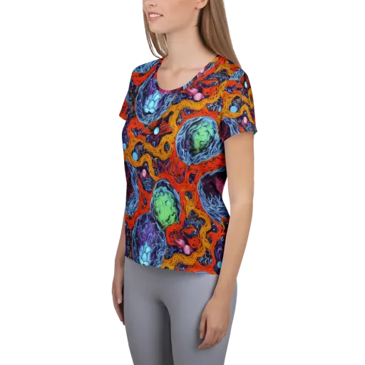 Nebula Reef on a Women's Athletic T-Shirt