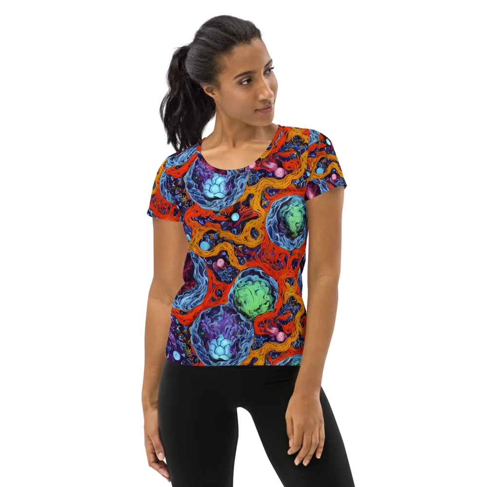 Nebula Reef on Women's Athletic T-Shirt — Front